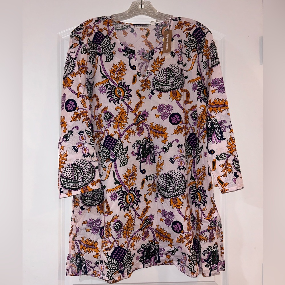 Roller Rabbit Purple and Orange Amanda Kurta size XL